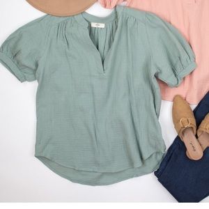Sage green top